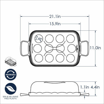 Charola para cupcakes con tapa 41 x 28 x 12 cm Nordicware